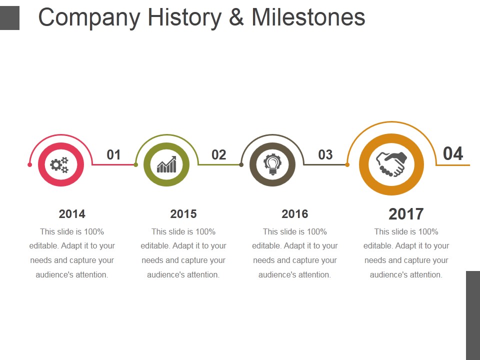 Company History And Milestones Template 3 Ppt PowerPoint Presentation Slides Structure