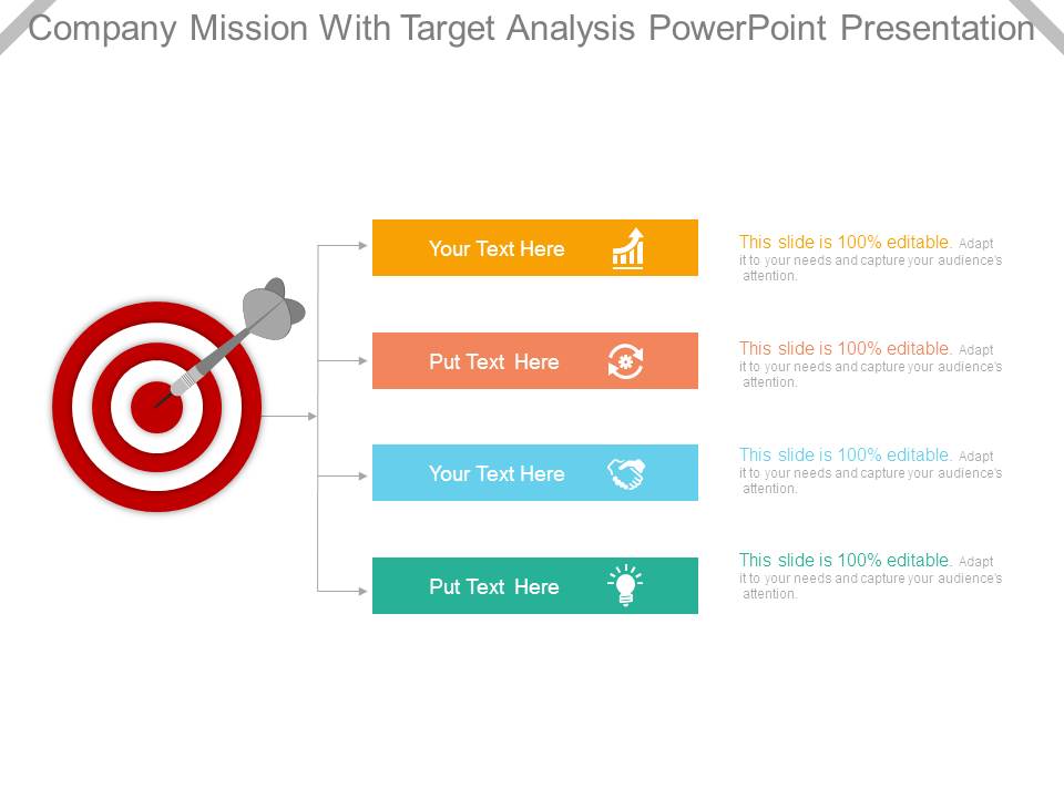 Company Mission With Target Analysis Powerpoint Presentation