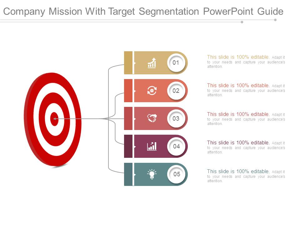 Company Mission With Target Segmentation Powerpoint Guide