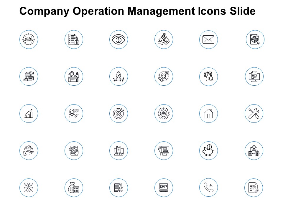 Company Operation Management Icons Slide Ppt PowerPoint Presentation Show Guidelines