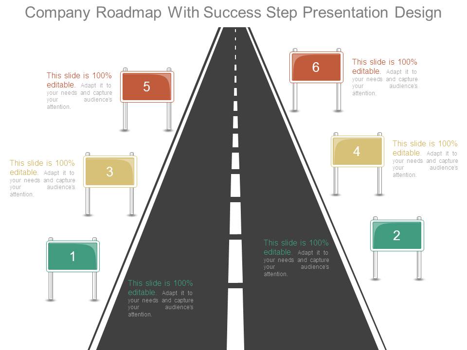 Company Roadmap With Success Step Presentation Design