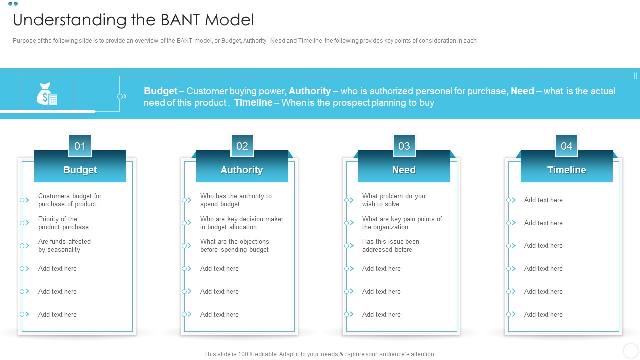 Company Sales Lead Qualification Procedure To Enhance Revenue Understanding The BANT Model Rules PDF