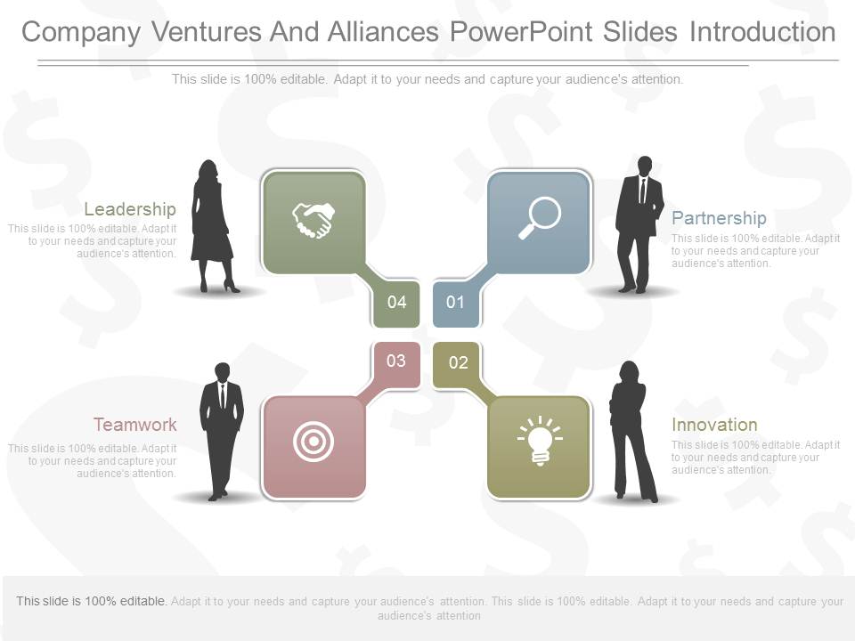 Company Ventures And Alliances Powerpoint Slides Introduction