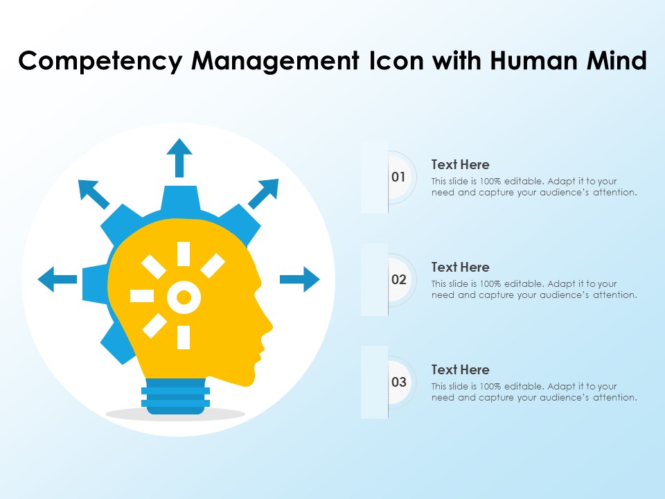 Competency Management Icon With Human Mind Ppt PowerPoint Presentation File Show PDF