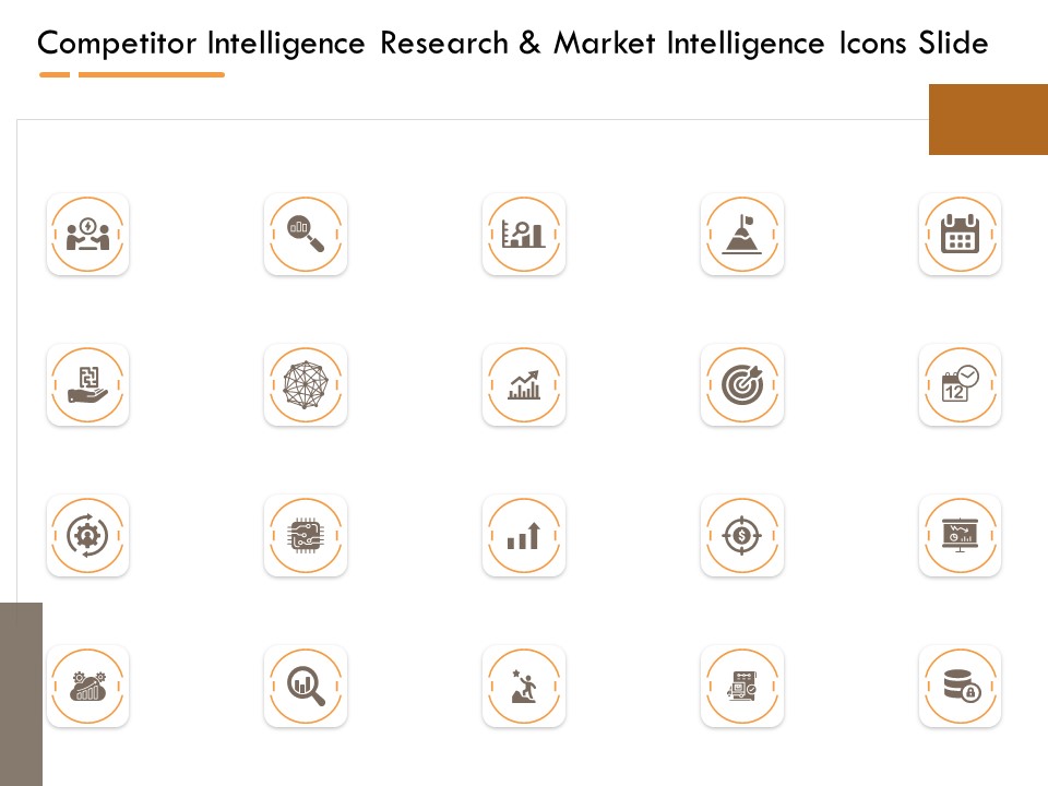 Competitor Intelligence Research And Market Intelligence Icons Slide Information PDF