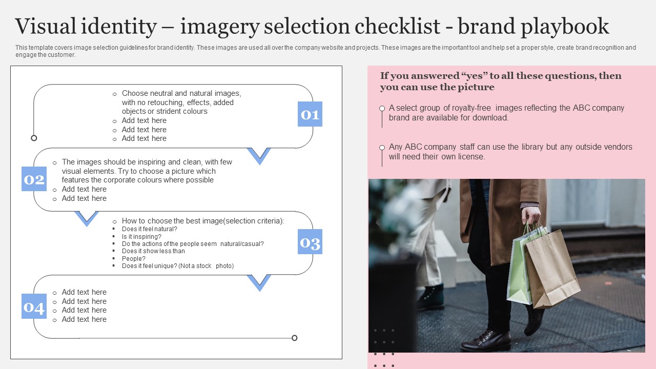 Complete Brand Promotion Playbook Visual Identity Imagery Selection Checklistbrand Playbook Pictures PDF