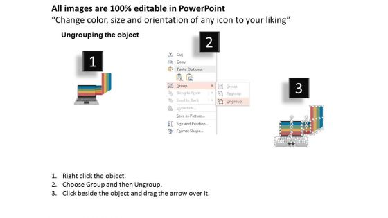 Computer Infographic For Communication Steps Powerpoint Templates