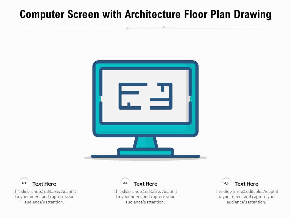 Computer Screen With Architecture Floor Plan Drawing Ppt PowerPoint Presentation Professional Master Slide