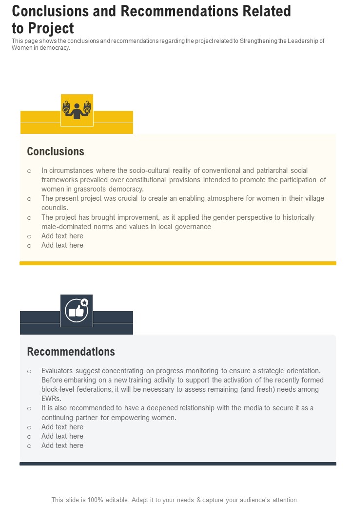 Conclusions And Recommendations Related To Project One Pager Documents