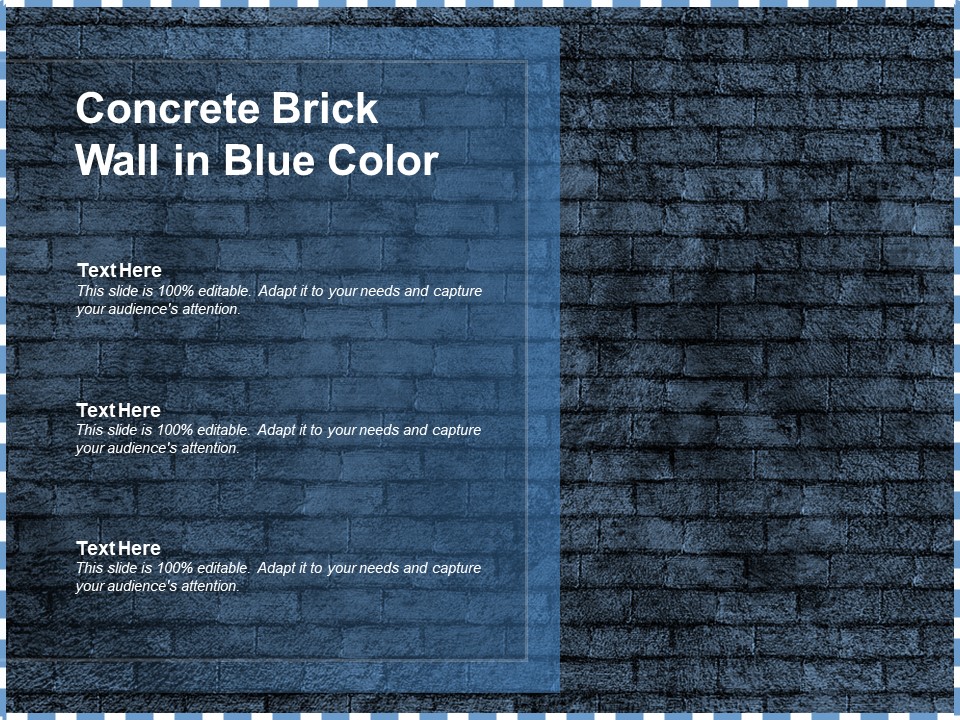 Concrete Brick Wall In Blue Color Ppt PowerPoint Presentation Summary Images