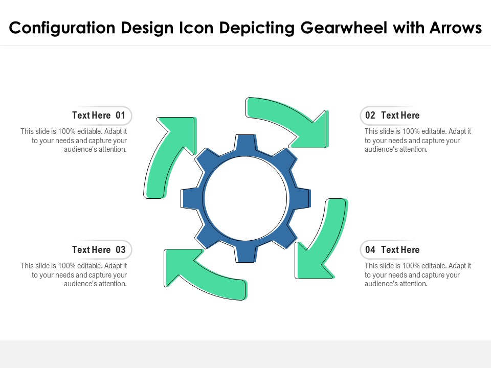Configuration Design Icon Depicting Gearwheel With Arrows Ppt PowerPoint Presentation Layouts Ideas PDF