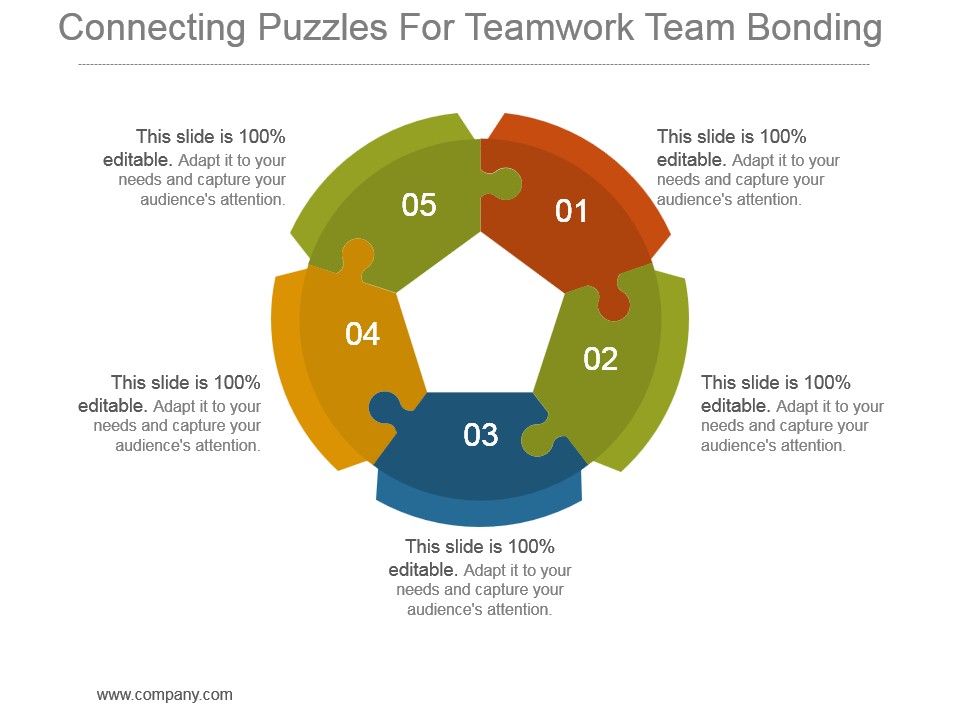 Connecting Puzzles For Teamwork Team Bonding Ppt Background