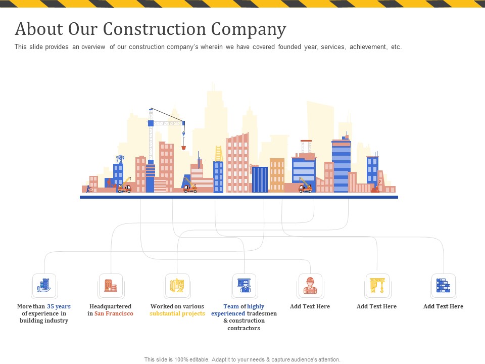 Construction Business Company Profile About Our Construction Company Sample PDF
