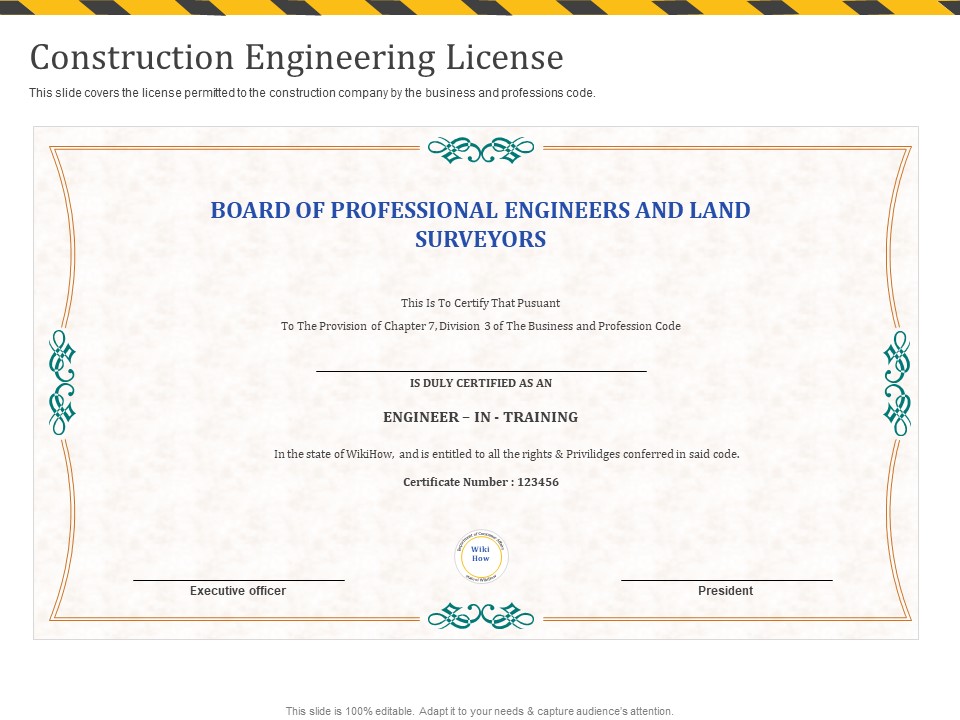 Construction Business Company Profile Construction Engineering License Rules PDF