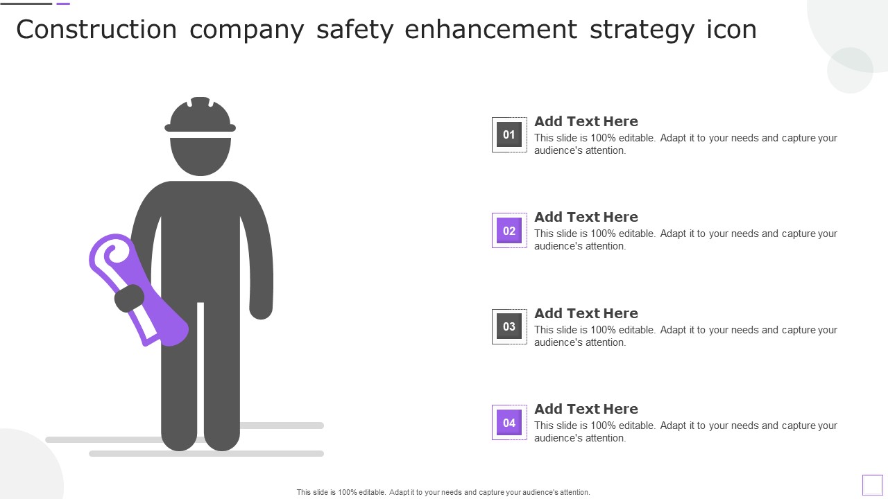 Construction Company Safety Enhancement Strategy Icon Portrait PDF