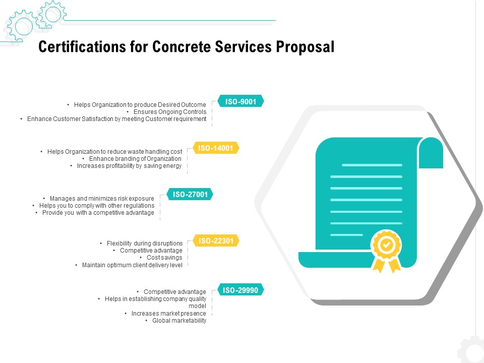 Construction Material Service Certifications For Concrete Services Proposal Designs PDF
