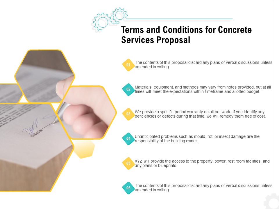 Construction Material Service Terms And Conditions For Concrete Services Proposal Designs PDF