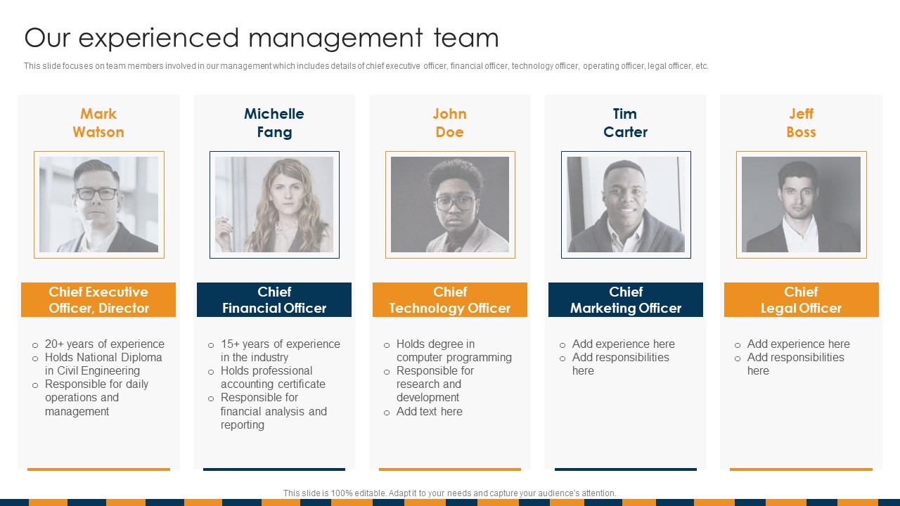 Construction Services Company Profile Our Experienced Management Team Rules PDF