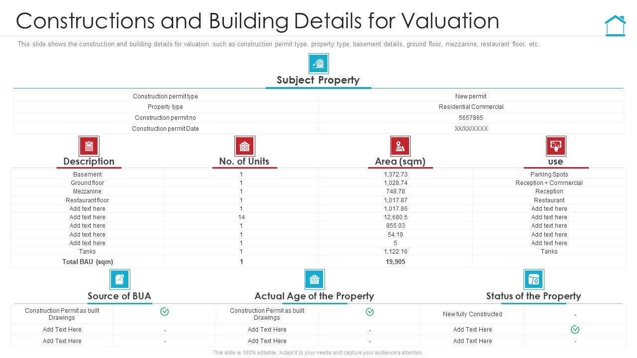 Constructions And Building Details For Valuation Formats PDF