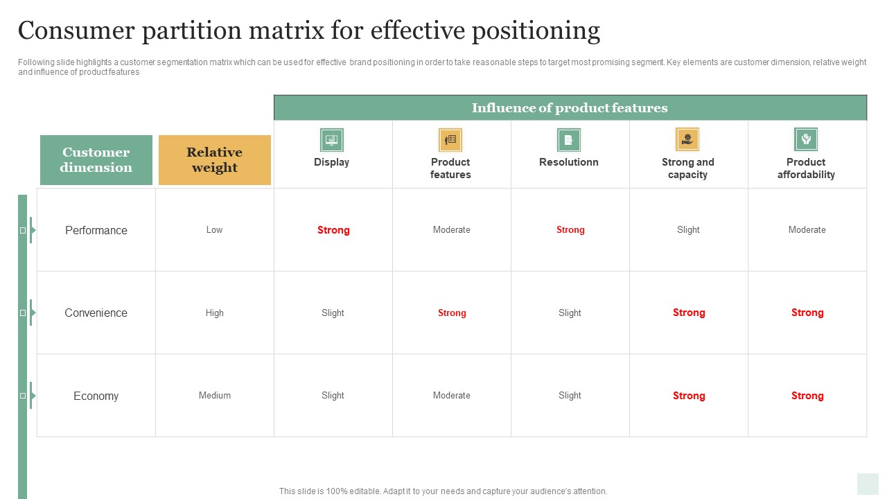 Consumer Partition Matrix For Effective Positioning Structure PDF