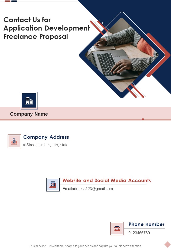Contact Us For Application Development Freelance Proposal One Pager Sample Example Document
