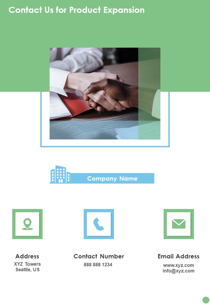 Contact Us For Product Expansion One Pager Sample Example Document