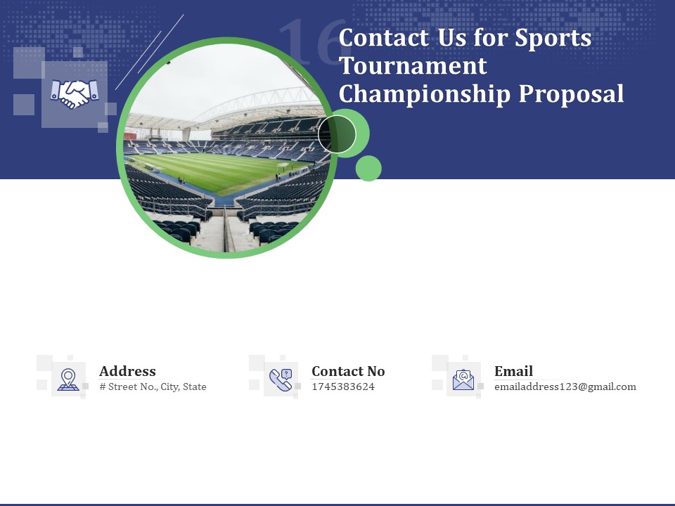 Contact Us For Sports Tournament Championship Proposal Ppt Model Gallery PDF