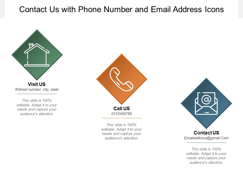Contact Us With Phone Number And Email Address Icons Ppt PowerPoint Presentation File Files PDF