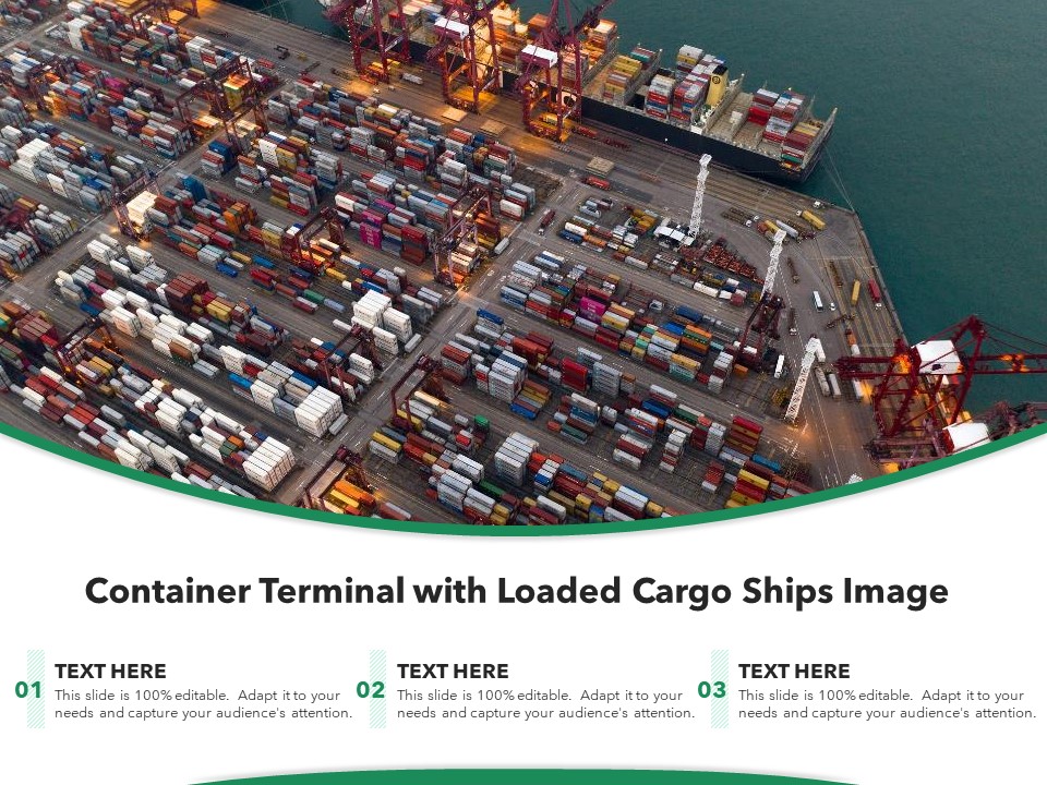 Container Terminal With Loaded Cargo Ships Image Ppt PowerPoint Presentation Gallery Graphics Tutorials PDF