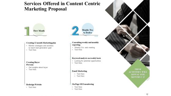 Content Centric Marketing Proposal Ppt PowerPoint Presentation Complete Deck With Slides