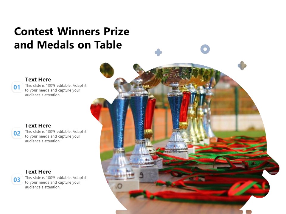 Contest Winners Prize And Medals On Table Ppt PowerPoint Presentation Gallery Background PDF