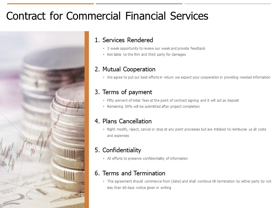Contract For Commercial Financial Services Ppt PowerPoint Presentation Infographic Template Designs Download