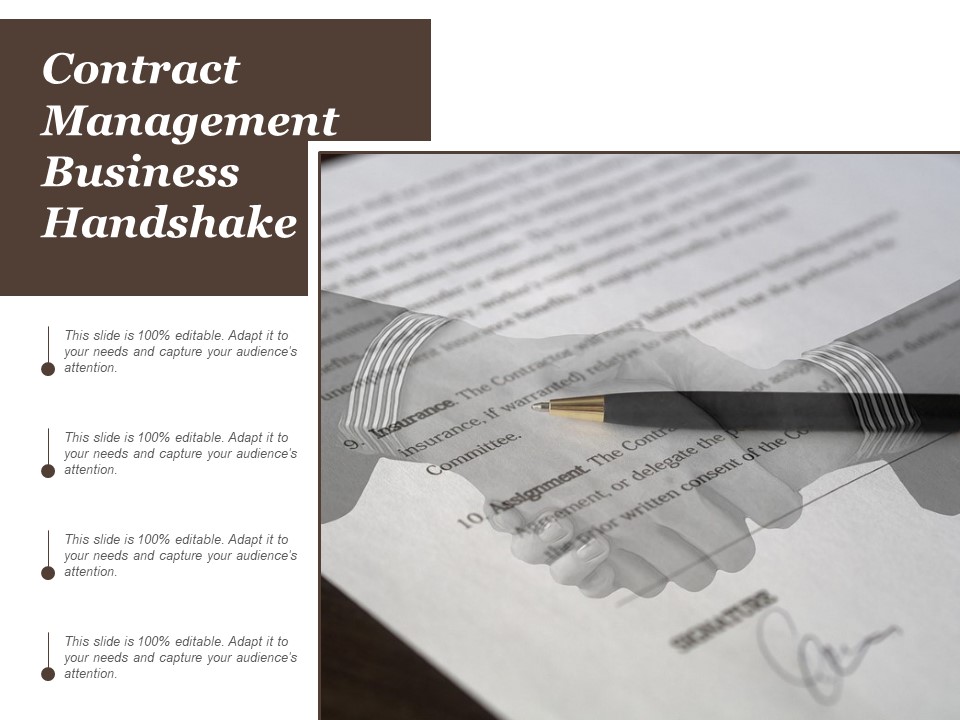 Contract Management Business Handshake Ppt Powerpoint Presentation Slides Brochure