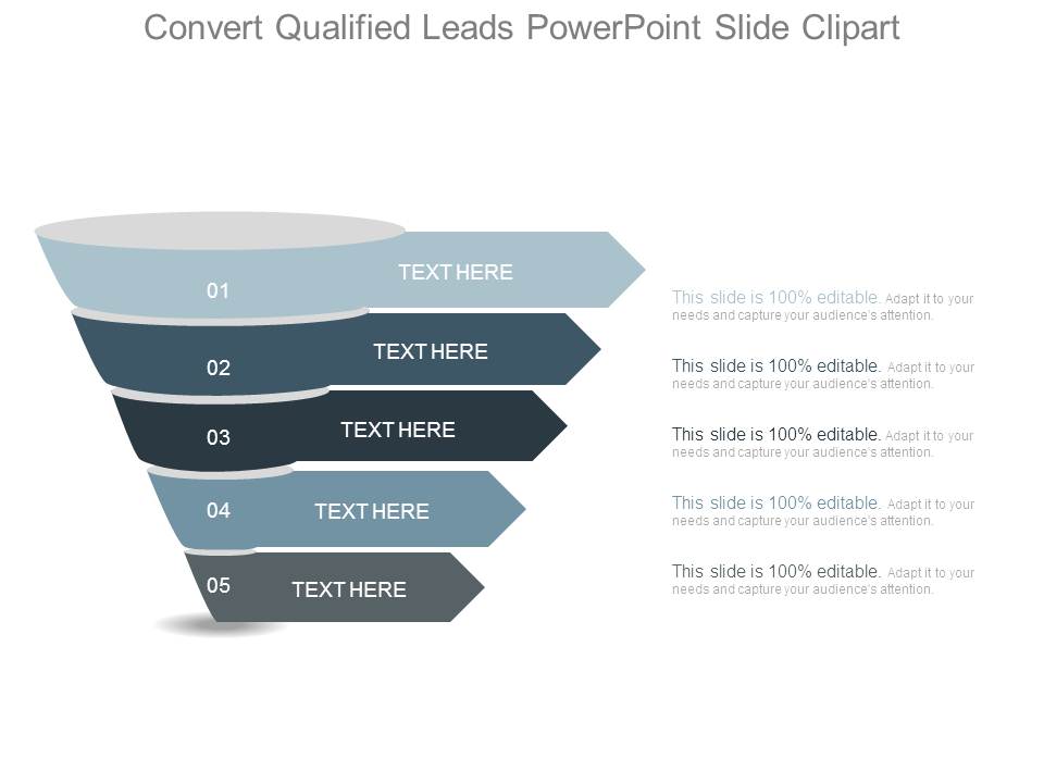 Convert Qualified Leads Powerpoint Slide Clipart