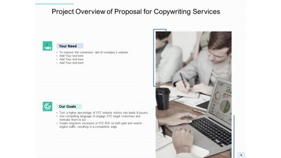 Copywriting Service Proposal Ppt PowerPoint Presentation Complete Deck With Slides