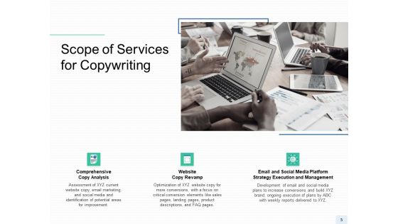 Copywriting Service Proposal Ppt PowerPoint Presentation Complete Deck With Slides