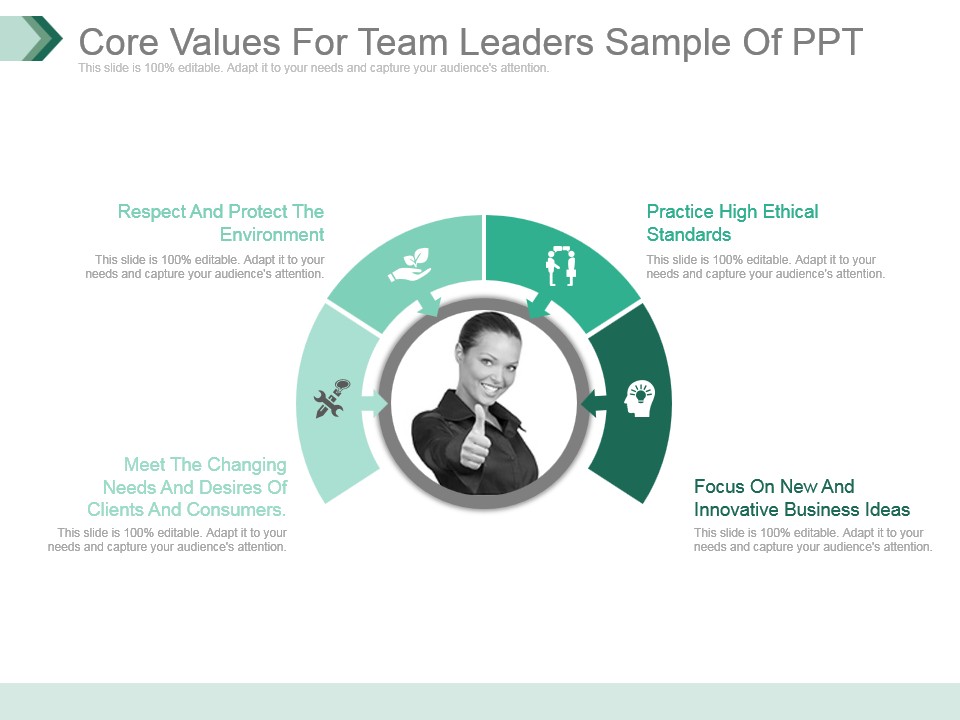Core Values For Team Leaders Sample Of Ppt