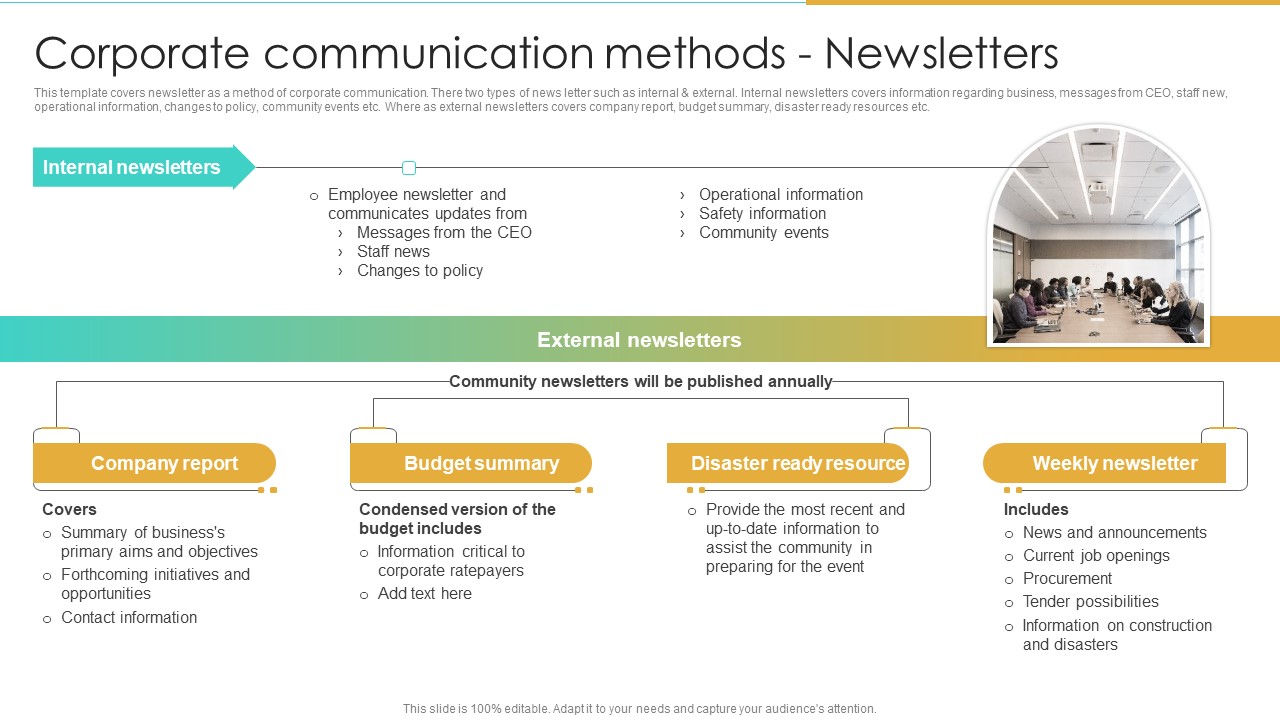 Corporate Communication Methods Newsletters Enterprise Communication Tactics Guidelines PDF