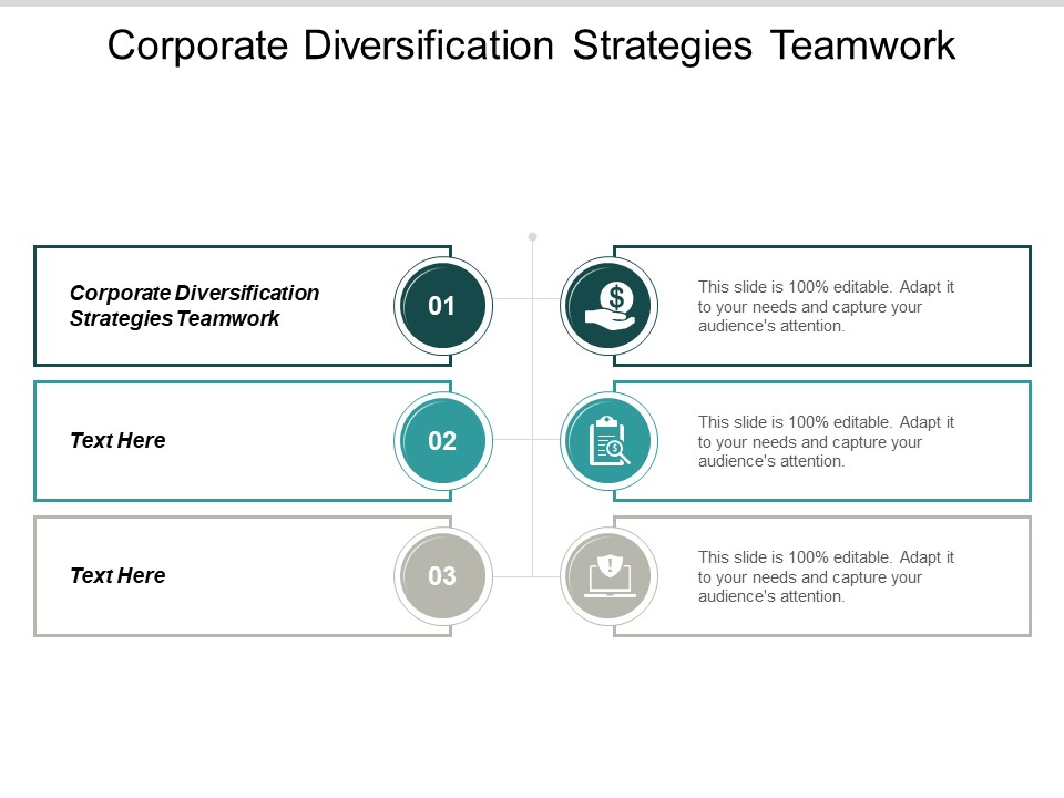 Corporate Diversification Strategies Teamwork Ppt PowerPoint Presentation Infographic Template Portfolio Cpb