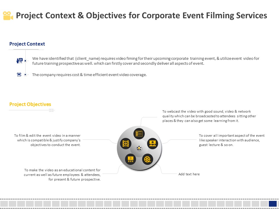 Corporate Event Filming Project Context And Objectives For Corporate Event Filming Services Professional PDF
