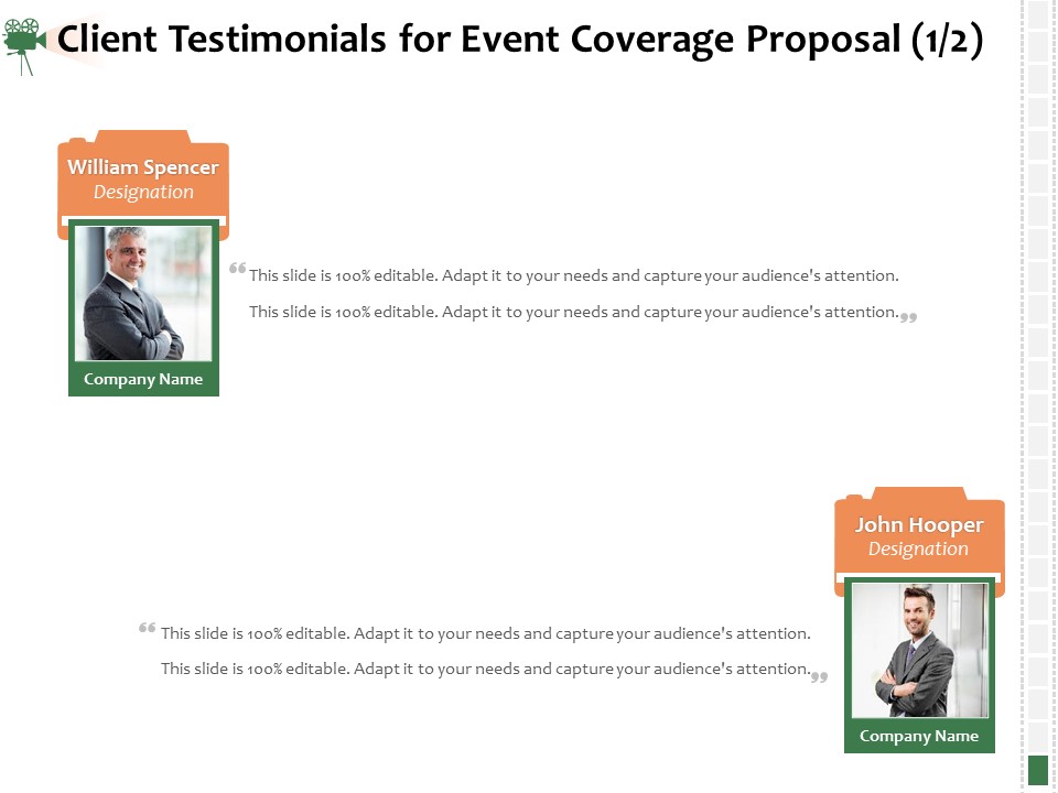 Corporate Event Videography Proposal Client Testimonials For Event Coverage Proposal Teamwork Clipart PDF