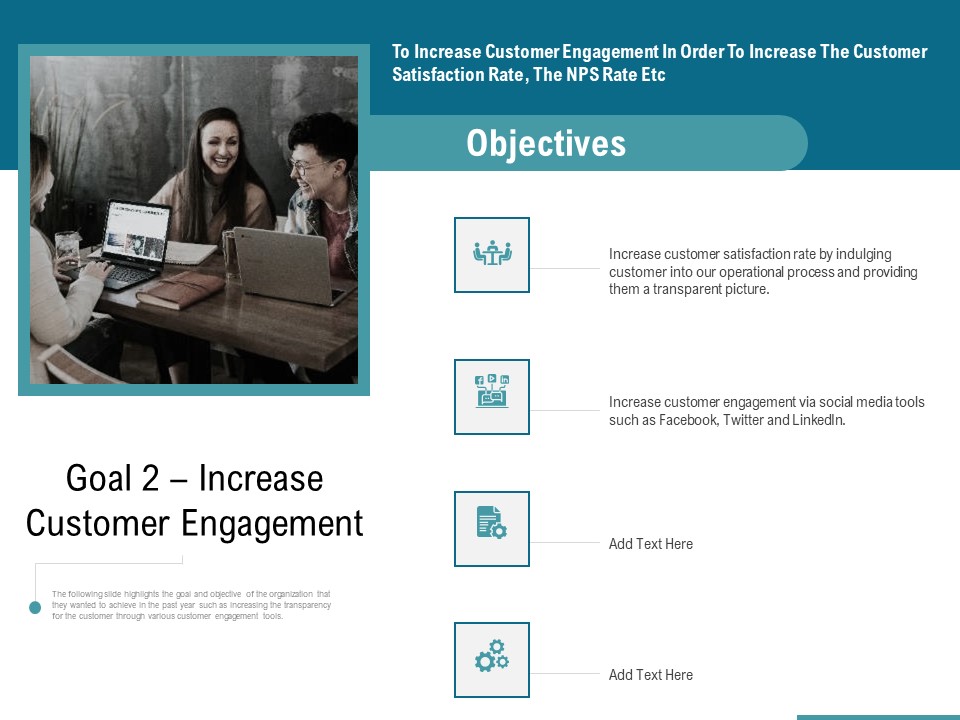 Corporate Execution And Financial Liability Report Goal 2 Increase Customer Engagement Brochure PDF