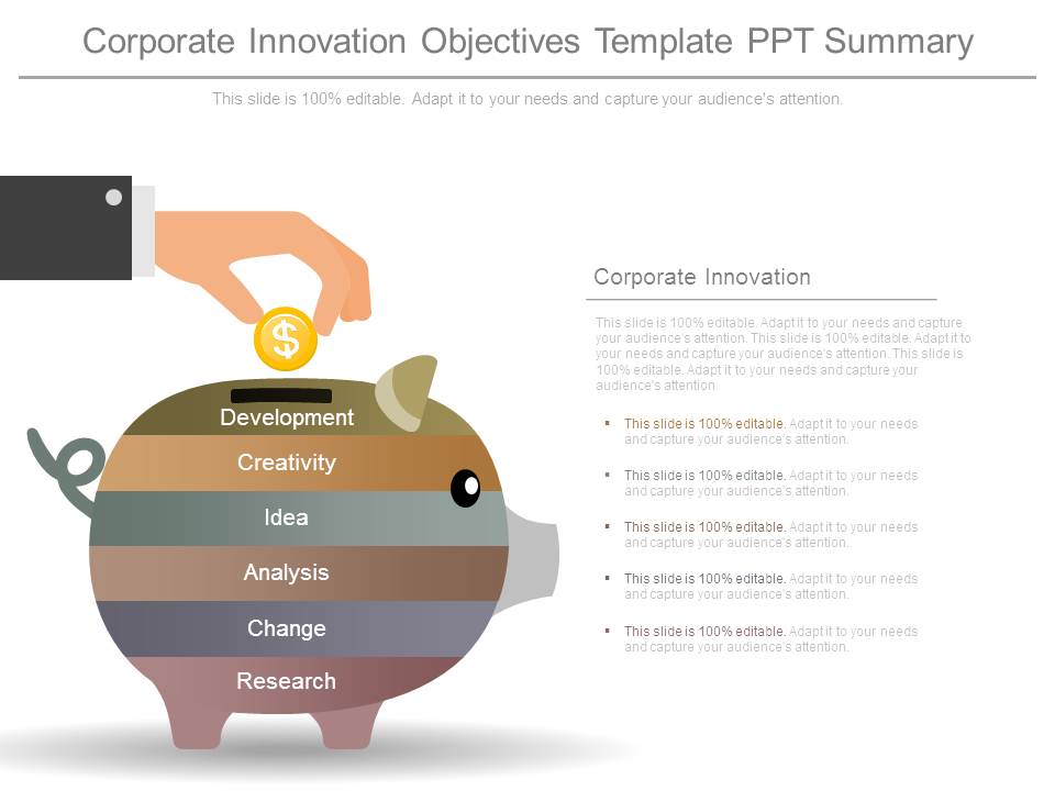 Corporate Innovation Objectives Template Ppt Summary