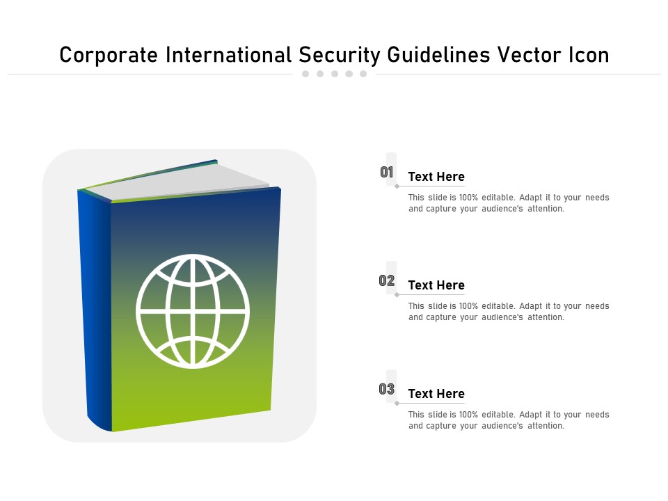 Corporate International Security Guidelines Vector Icon Ppt PowerPoint Presentation Model Example Introduction PDF