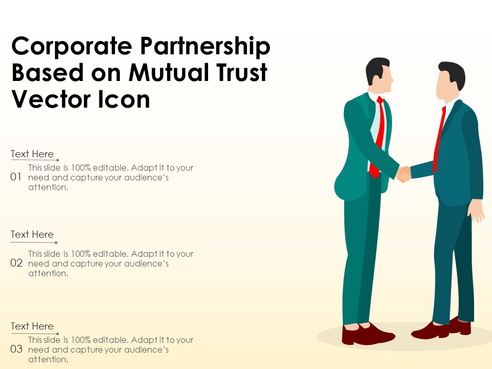 Corporate Partnership Based On Mutual Trust Vector Icon Ppt PowerPoint Presentation File Skills PDF