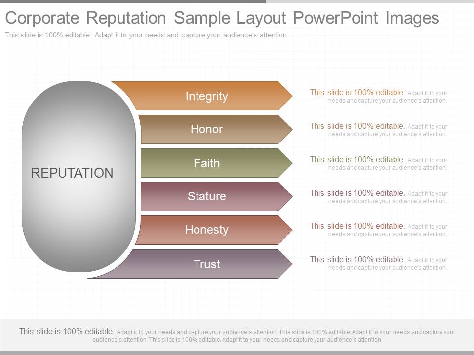 Corporate Reputation Sample Layout Powerpoint Images