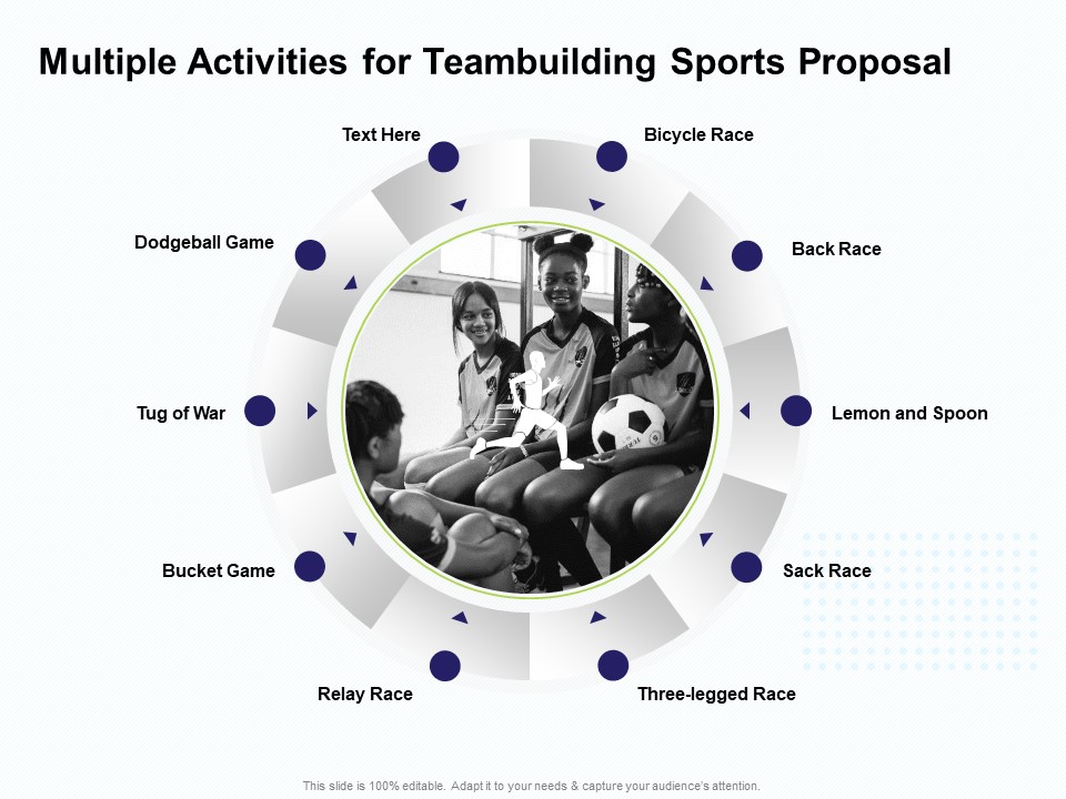 Corporate Sports Team Engagement Multiple Activities For Teambuilding Sports Proposal Diagrams PDF