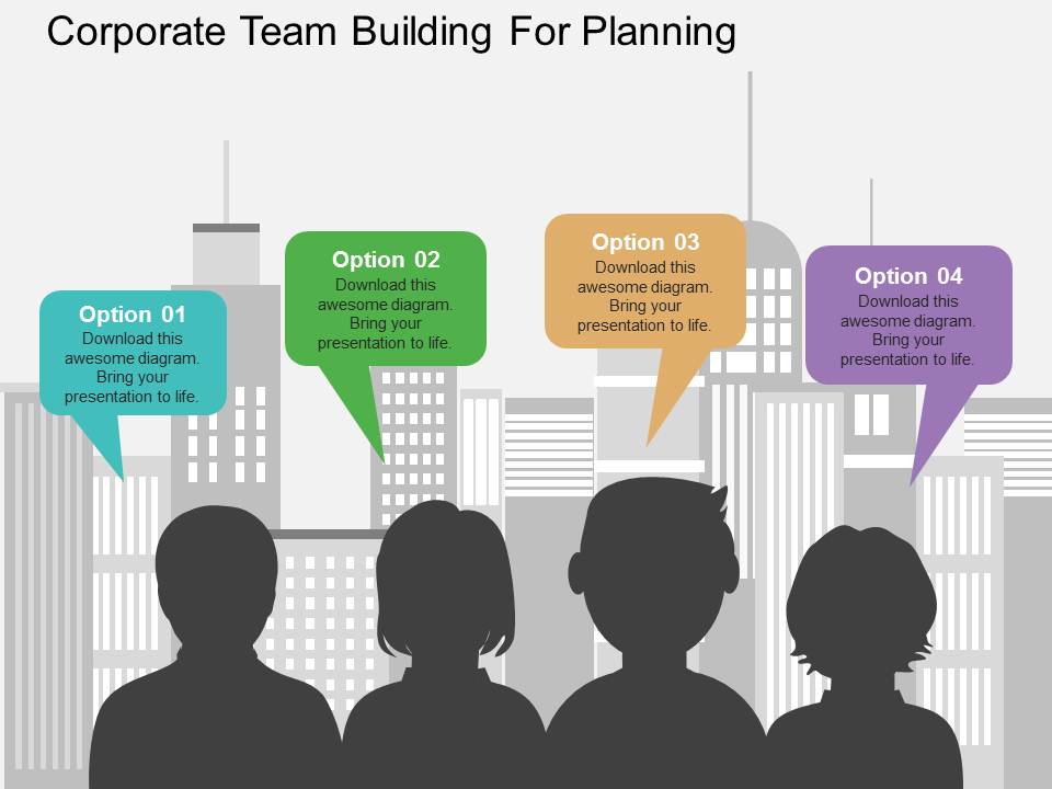 Corporate Team Building For Planning Powerpoint Templates