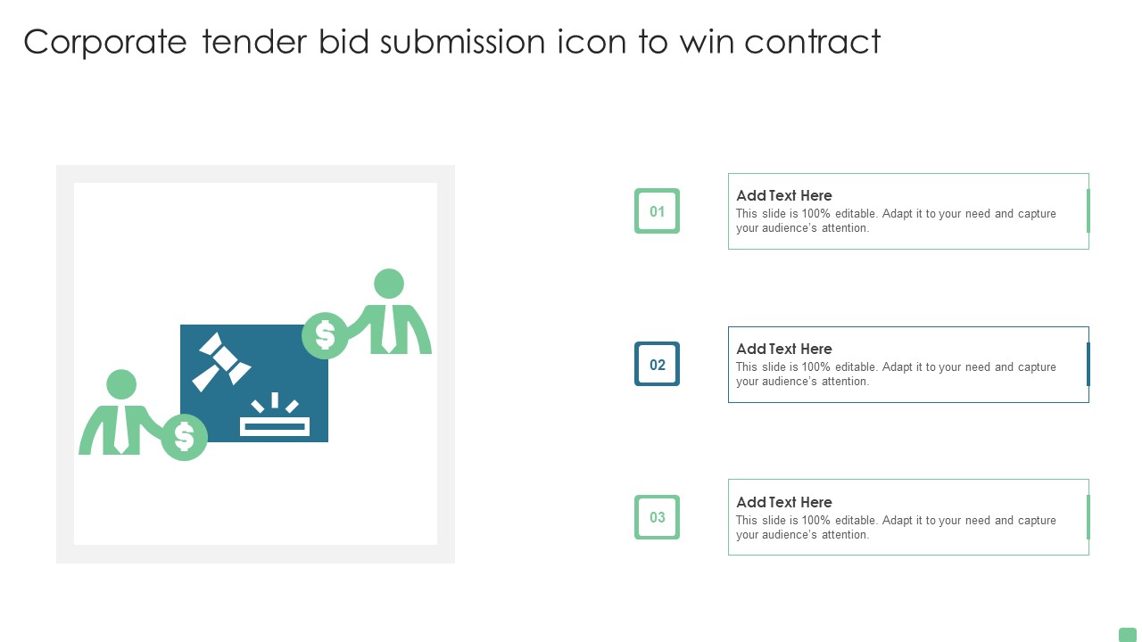 Corporate Tender Bid Submission Icon To Win Contract Structure PDF