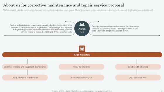 Corrective Maintenance And Repair Service Proposal Ppt PowerPoint Presentation Complete Deck With Slides